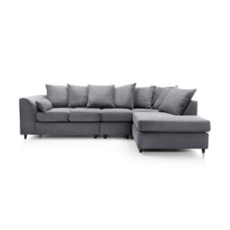 Abakus Direct Jumbo Large Grey Cord Right Facing Corner Sofa For Living Room With Thick Luxury Deep Filled Cushioning - thumbnail 2