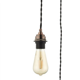 First Choice Lighting Antique Copper Vintage Braided Cable 3 Light Pendant Set - thumbnail 3