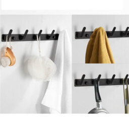 Wall-Mounted Coat Rack With 2 Hooks And 5 Hooks For Entryway, Bathroom, Kitchen, Two Installation Methods - thumbnail 5