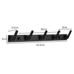 Wall-Mounted Coat Rack With 2 Hooks And 5 Hooks For Entryway, Bathroom, Kitchen, Two Installation Methods - thumbnail 2