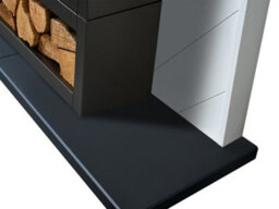 Acantha Pre-Built Media Wall 3 With Vision Electric Media Stove & Log Store In Black - thumbnail 7