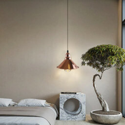 Industrial Single Pendant Light With 22Cm Rose Gold Metal Cone Shade For Bedroom Hallway Kitchen Or Restaurant - thumbnail 4