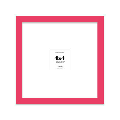 "4X4"" Bright Pink Picture Frame - 4X4"" Square Frame With 1X1"" Mount For 4X4""/1X1"" Pictures Art Deco Style Room Decor, 1 Pack" - image 1