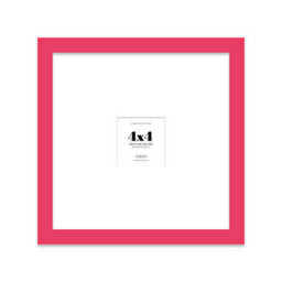 "4X4"" Bright Pink Picture Frame - 4X4"" Square Frame With 1X1"" Mount For 4X4""/1X1"" Pictures Art Deco Style Room Decor, 1 Pack" - thumbnail 1