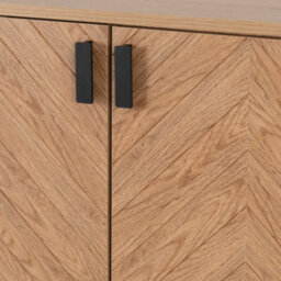 Seconique Leon 2 Door 2 Drawer Cabinet Medium Oak Effect Metal Legs - thumbnail 4