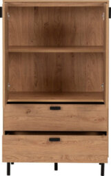 Seconique Leon 2 Door 2 Drawer Cabinet Medium Oak Effect Metal Legs - thumbnail 3