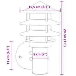 Walplus Outdoor Wall Light Silver Stainless Steel - thumbnail 7