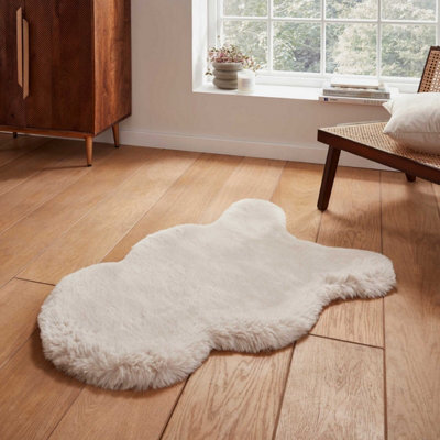 Beige Plain Shaggy Luxurious Modern Rug For Living Room And Bedroom-60Cm X 180Cm ( Double ) - image 1