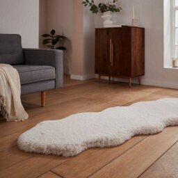 Beige Plain Shaggy Luxurious Modern Rug For Living Room And Bedroom-60Cm X 180Cm ( Double ) - thumbnail 4