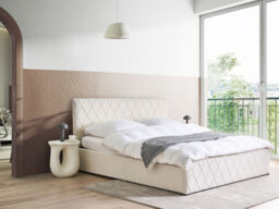 Beliani Ottoman Bed Boucle Rochefort 180 X 200 Cm (Eu Super King) Off-White - thumbnail 2