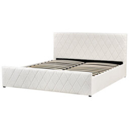 Beliani Ottoman Bed Boucle Rochefort 180 X 200 Cm (Eu Super King) Off-White - thumbnail 5