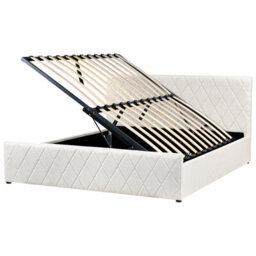 Beliani Ottoman Bed Boucle Rochefort 180 X 200 Cm (Eu Super King) Off-White - thumbnail 4