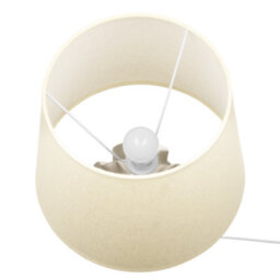 Beliani Bedside Table Lamp - Textured Light Gold Ceramic Base With Cream Fabric Shade, W28 X D28 X H46Cm - thumbnail 5