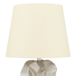 Beliani Bedside Table Lamp - Textured Light Gold Ceramic Base With Cream Fabric Shade, W28 X D28 X H46Cm - thumbnail 3