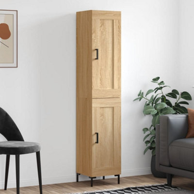 Berkfield Highboard Sonoma Oak 34.5X34X180 Cm Engineered Wood - image 1