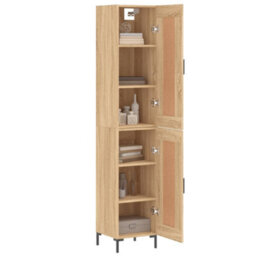 Berkfield Highboard Sonoma Oak 34.5X34X180 Cm Engineered Wood - thumbnail 3