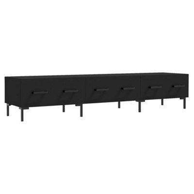 Berkfield Sturdy Tv Cabinet Black 150X36X30 Cm Engineered Wood - image 1