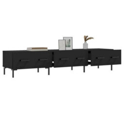 Berkfield Sturdy Tv Cabinet Black 150X36X30 Cm Engineered Wood - thumbnail 4