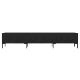 Berkfield Sturdy Tv Cabinet Black 150X36X30 Cm Engineered Wood - thumbnail 5