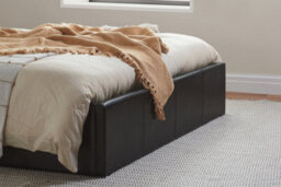 Save On Goods UK 4Ft6 Double Brown Faux Leather Ottoman Gas Lift Up Ottoman Storage Bed Frame. Faux Leather - thumbnail 5