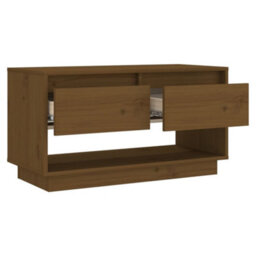 Berkfield Tv Cabinet Honey Brown 74X34X40 Cm Solid Wood Pine - thumbnail 4