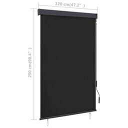 Walplus Anthracite Outdoor Roller Blind 120X250 Cm - Patio Garden Balcony Shade - thumbnail 8