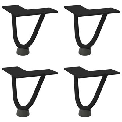 Berkfield Modern Hairpin Legs For Coffee Table 4 Pcs Black 10 Cm Solid Steel