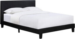 Modernique Black 3Ft, Faux Leather Bed In Black, Sprung Woode Slatted Base - thumbnail 1