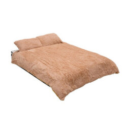 Living And Home Soft And Warm Plush Single Size Faux Mink Fleece Bedding Duvet Cover With 2 Pillowcases Set Of 3 Camel - thumbnail 3