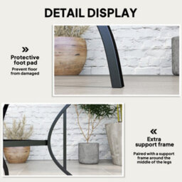 Wyld Haus Hareni 94 X 94 Cm Black Stainless Steel Outdoor Garden Table With Slatted Top And Parasol Hole - thumbnail 7