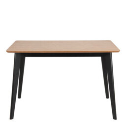 Wyld Haus Krakow 5-Piece Dining Set Natural Oak Effect Table And 4 Black Wood Chairs - thumbnail 4
