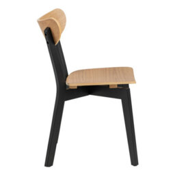 Wyld Haus Krakow 5-Piece Dining Set Natural Oak Effect Table And 4 Black Wood Chairs - thumbnail 7