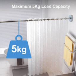 Curved L Shape Shower Curtain Rod Bathtub Rail Pole - thumbnail 4