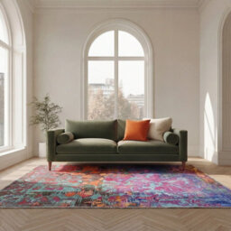 Loomed Pink & Teal Multi Colour Abstract Maximalist Machine Washable Rug 160Cm X 230Cm - thumbnail 3