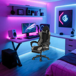 Alivio Ergonomic Gaming Chair With Massage Lumbar Cushion (Grey) - thumbnail 9