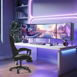 Alivio Ergonomic Gaming Chair With Massage Lumbar Cushion (Grey) - thumbnail 8
