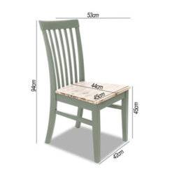 Statement Furniture Florence Highback Wooden Seat Chairs Set Of 4 - Sage Green - thumbnail 3