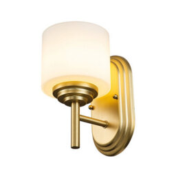 Luminosa Lighting Elstead Feiss Malibu Wall Lamp Brushed Brass, Ip44 - thumbnail 1