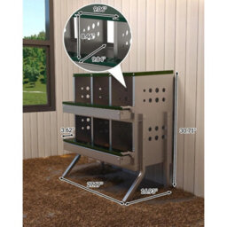6Hole Metal Chicken Nesting Box Wall Mount Egg Holder Coop Laying Box - thumbnail 2
