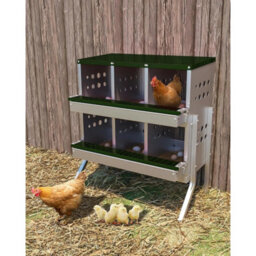 6Hole Metal Chicken Nesting Box Wall Mount Egg Holder Coop Laying Box - thumbnail 1