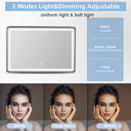 Vanexiss Rechargeable Trifold Mirror 32X19.5Cm With 3 Color Led Light And Retractable Hook For Haircut And Grooming - thumbnail 5