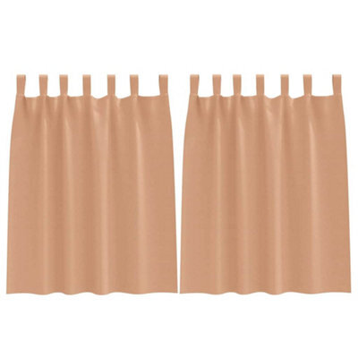 Berkfield Modern Curtains With Curtains 2 Pcs Light Brown Polyester - image 1