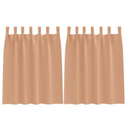Berkfield Modern Curtains With Curtains 2 Pcs Light Brown Polyester