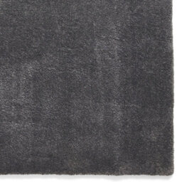 Charcoal Plain Shaggy Rug, Stain-Resistant Rug, Easy To Clean Rug For Bedroom, Living Room, & Dining Room-160Cm X 230Cm - thumbnail 3
