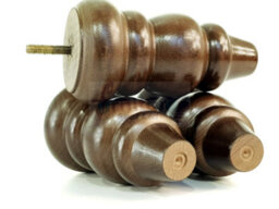 L&F 4X Solid Turned Wood Furniture Legs Chair Settee Feet 155mm 8mm Thread Antique Brown Stain - thumbnail 7