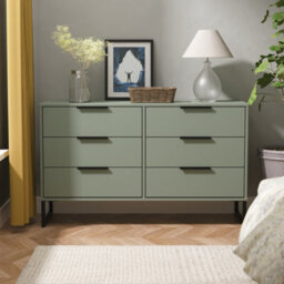 Beijing 6 Drawer Midi Chest Of Drawers In Reed Green (Ready Assembled)