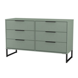 Beijing 6 Drawer Midi Chest Of Drawers In Reed Green (Ready Assembled) - thumbnail 4