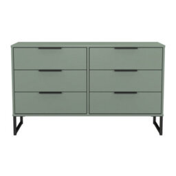 Beijing 6 Drawer Midi Chest Of Drawers In Reed Green (Ready Assembled) - thumbnail 2