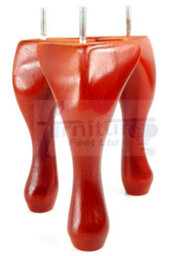 L&F Queen Anne Wooden Legs 150mm High Set Of 4 Teak Replacement Furniture Feet Chairs Sofas Footstools M8 (8mm) - thumbnail 4