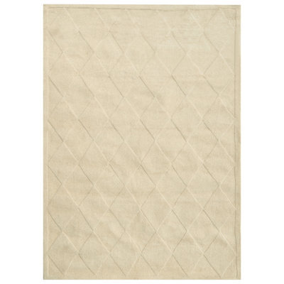 Beliani Rug Lunara Light Beige 160 X 230 Cm Wool - image 1